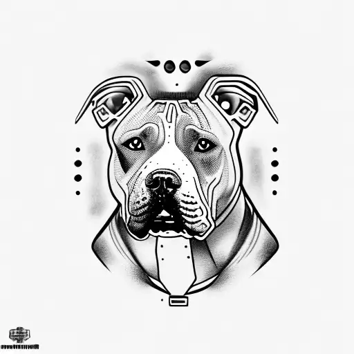A Realistic Portrait Of Your Pitbull With A Dark Twist