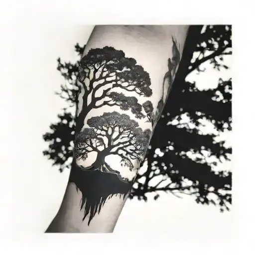 Tree Forearm Sleeve Tatoo