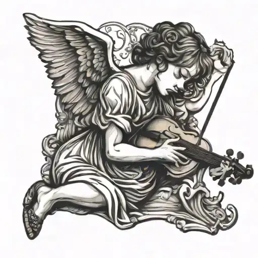 Sad Angel Playing Violin
