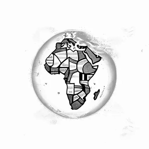 Map Of Africa With Elephant Face