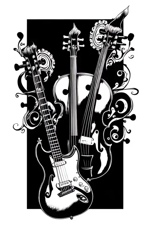 Electric Guitar And Violin Key Together