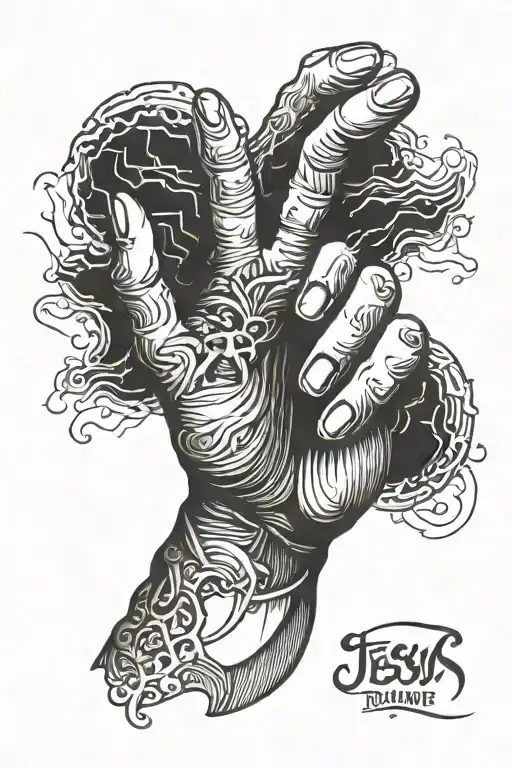 Jesus Hand With Hole Threw