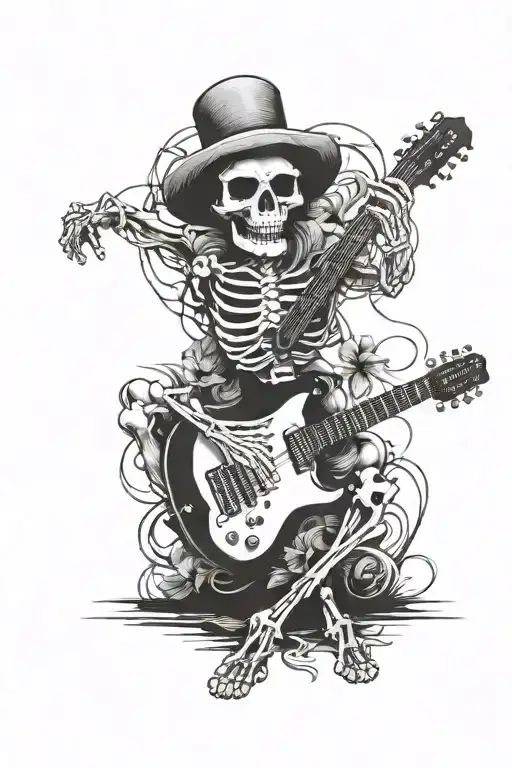 Skeleton Play Guitar