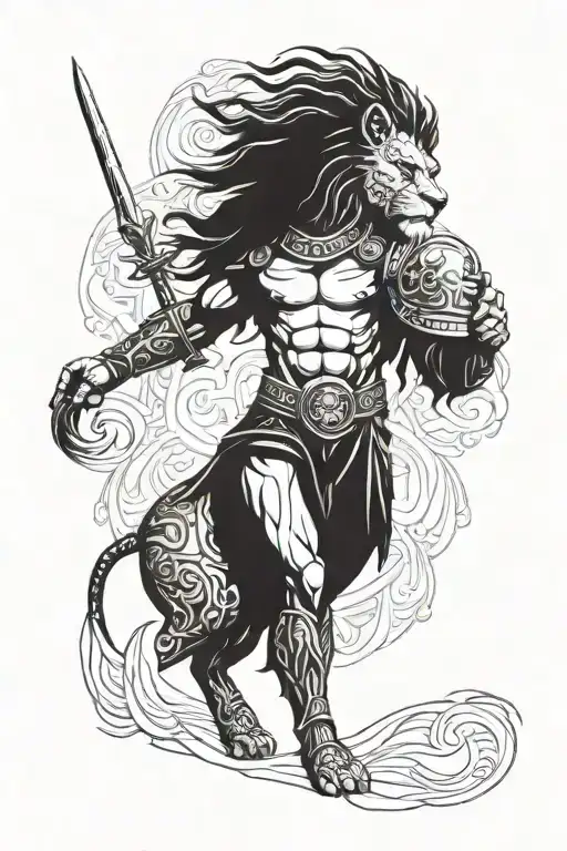 Warrior With Lion Head