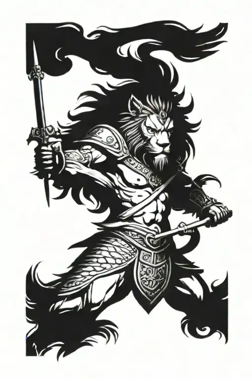Warrior With Lion Head