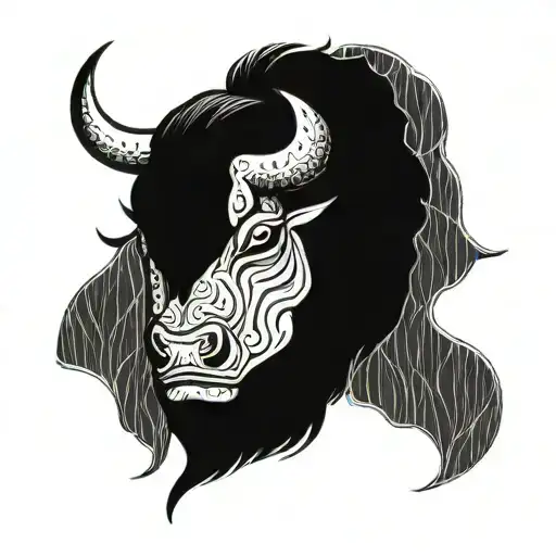 Mamouthone Mask Split In Half And Bull Half