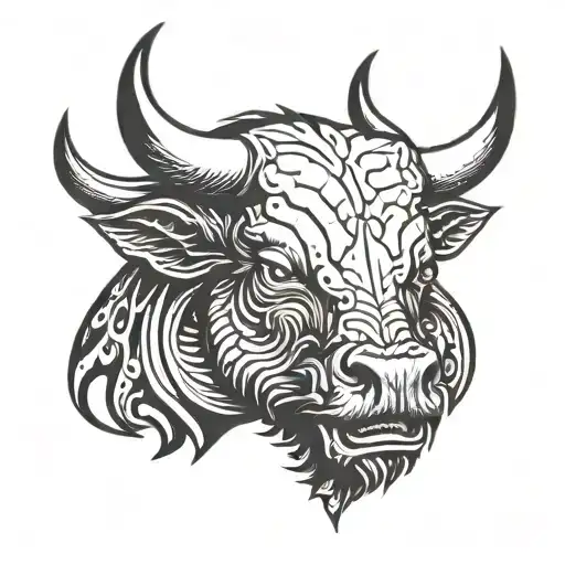 Half Mamuthones And Half Bull Head