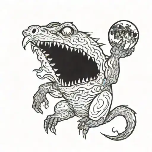 The Monster Holds The Blood Moon On Its Back