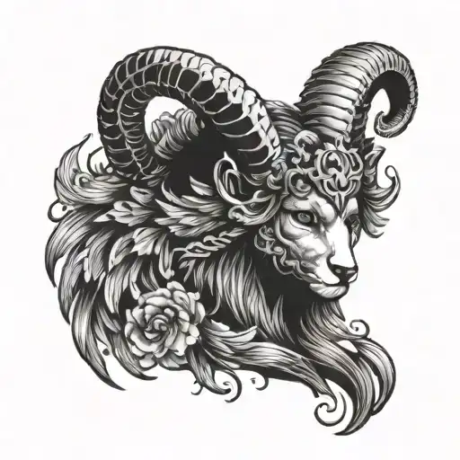 Aries Face With Phoenix Wings Made Only