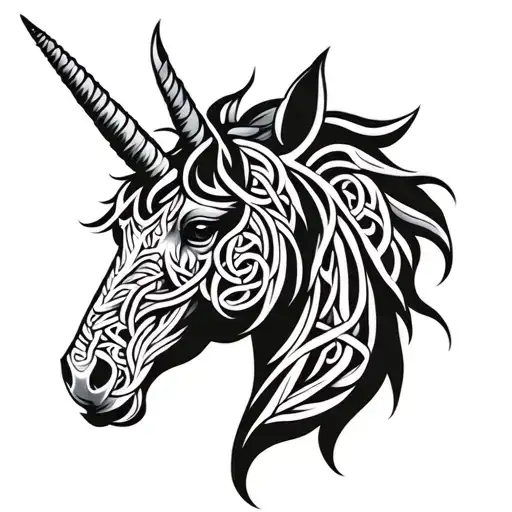 Celtic Unicorn Head