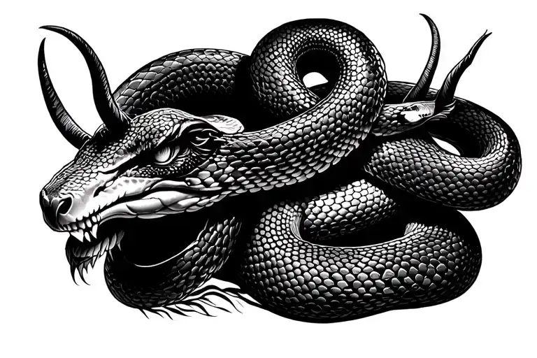 Snake And Capricorn For Hand