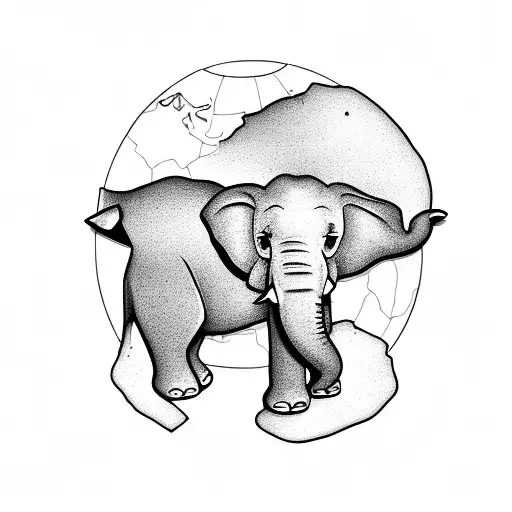 Map Of Africa With Elephant Face