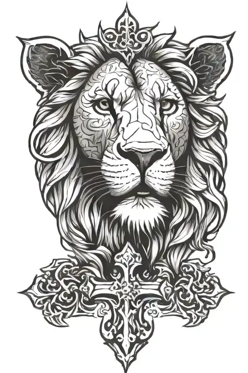 Lion And Cross
