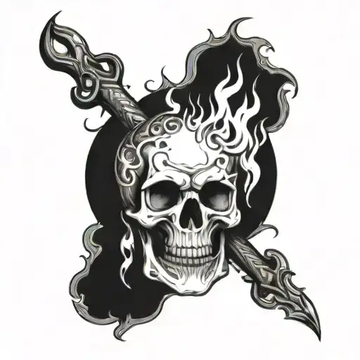 Skull With Fire