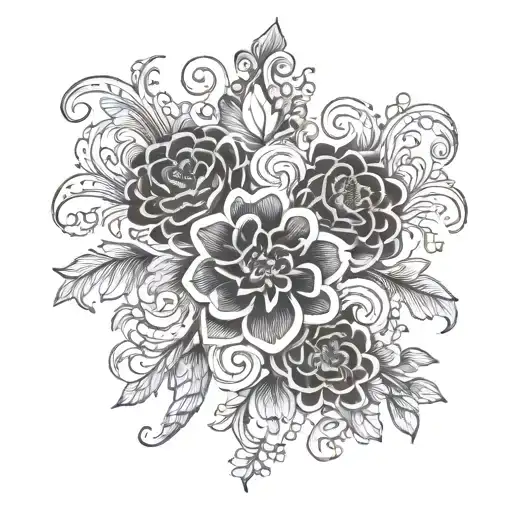 Intricate Floral Swurly Fancy Hand Design