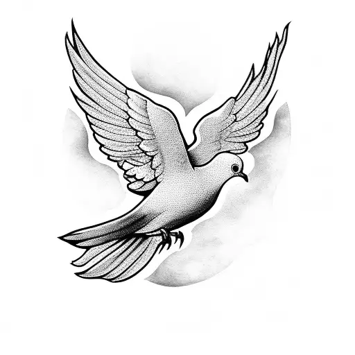 Dove Flying Out Of Sunset