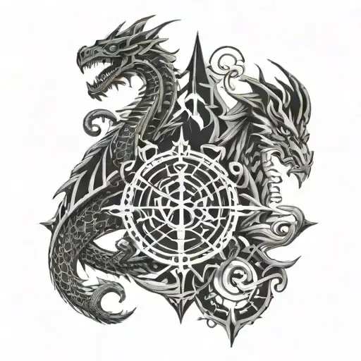 Vet Logo And Ice Dragon And Libra
