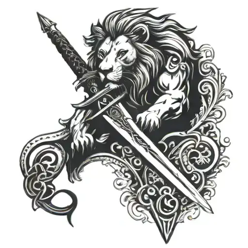 Lion And Sword Piercing