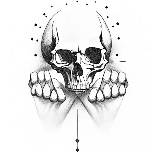 Skull With Shadow Hands