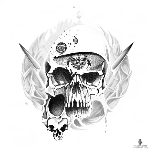 Dagger With Skull And Blood