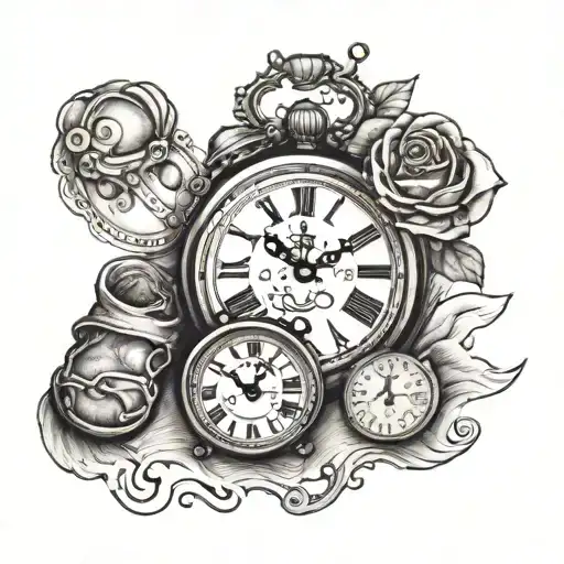 Baby Footprints With Clocks