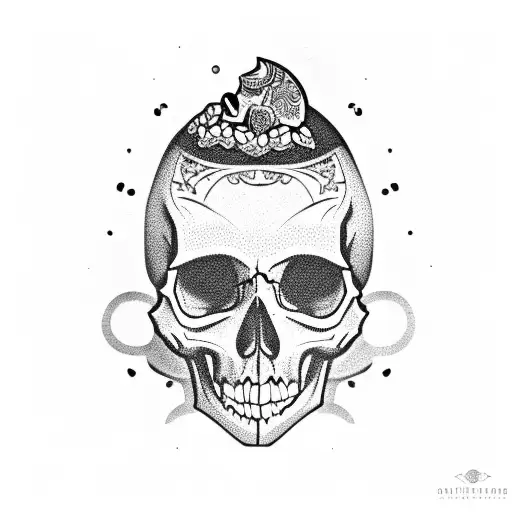 Skull With Pomegranate And Blod