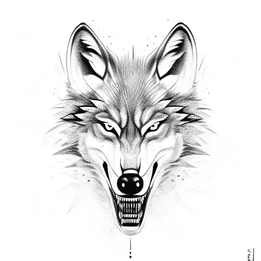 A Wolf With An Evil Snarl Of Teeth