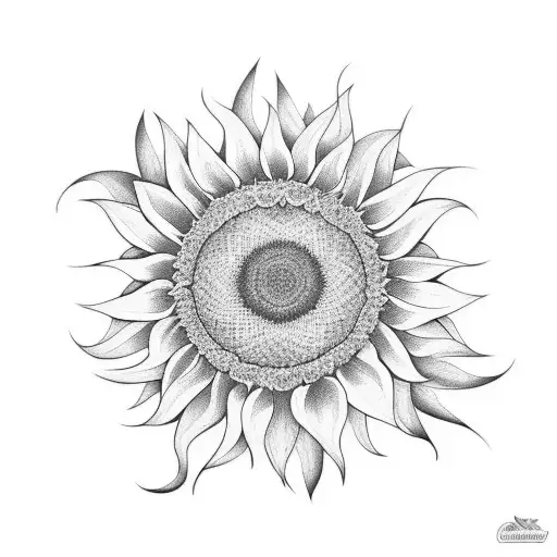 A Minimalist Tattoo Of A Sunflower With A Twist Inspired By The Strange World Of Jack