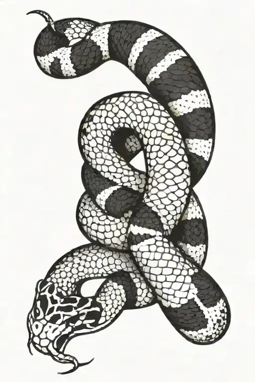 A Coral Snake Coiling Around Left Arm Sleeve