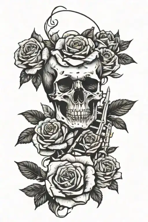 Forearm Skeleton With Roses