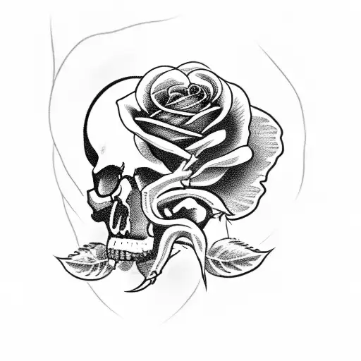 Skull With Rose