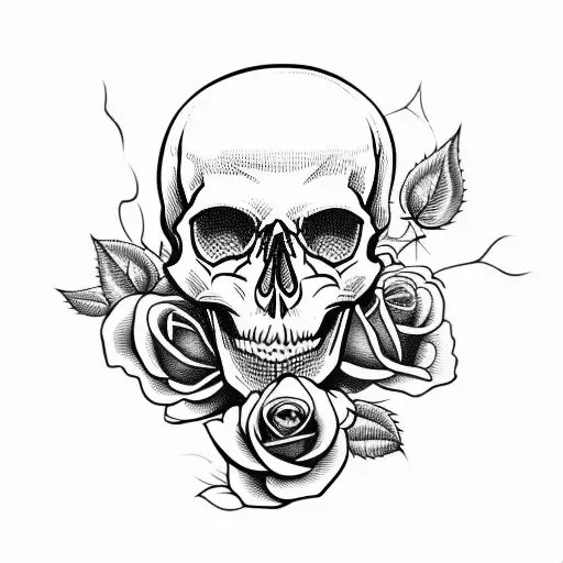 Skull With Rose