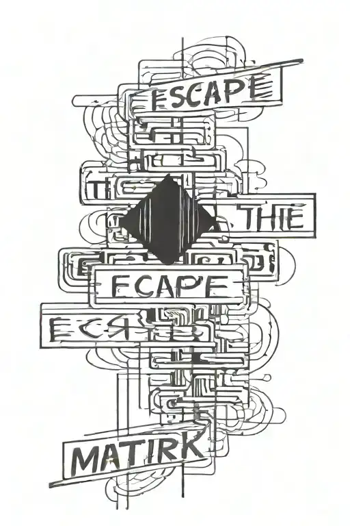 Lettering Tattoo Written Escape The Matrix