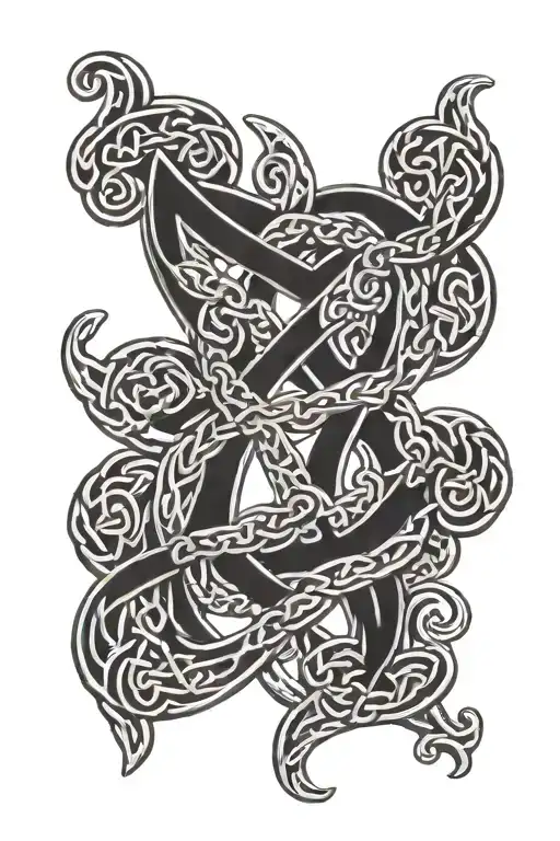 Celtic Dara Knot With Anaya Spelt In Scrabble Tiles