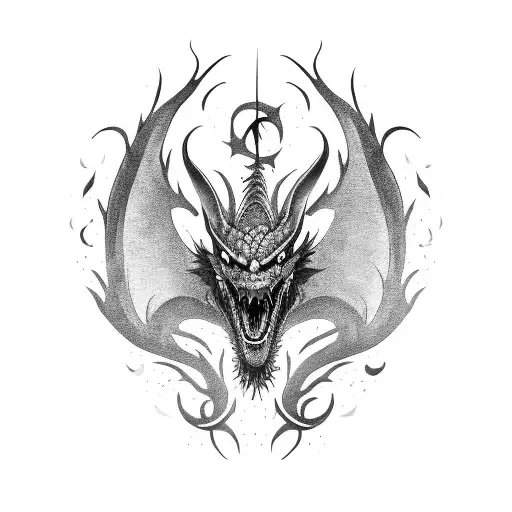 Black Dragon With Blood