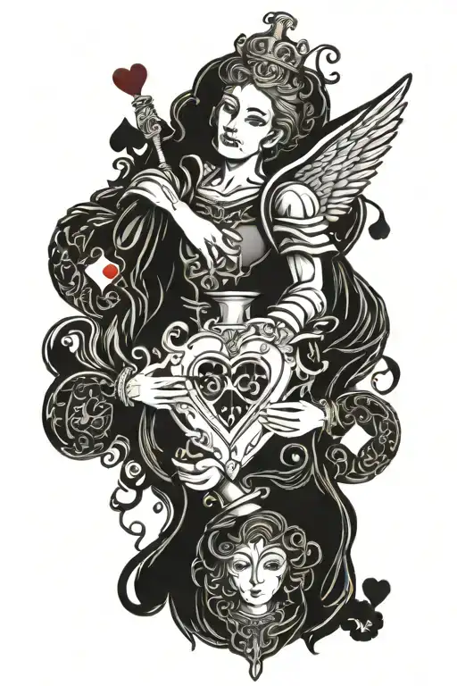 Jack Of Hearts Card But The Person Is An Angel