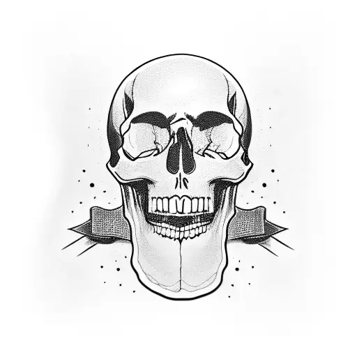 Smiling Skull With A Beard