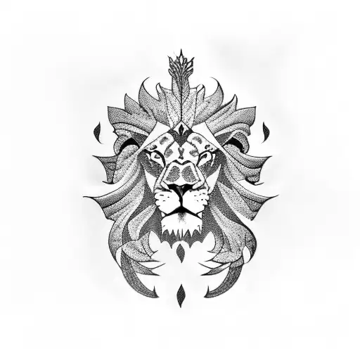 Lion Fighting A Dragon