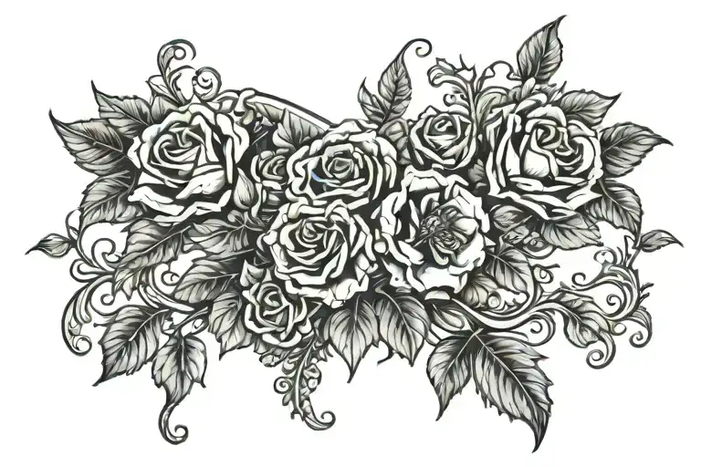 Gothic Chest Feminine Flowers Shoulder To Shoulder