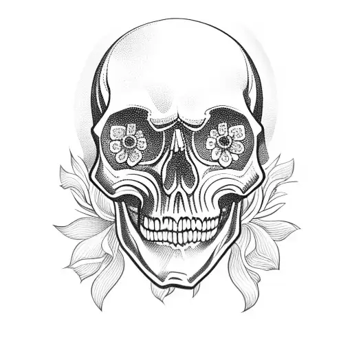 Skull With Flowers
