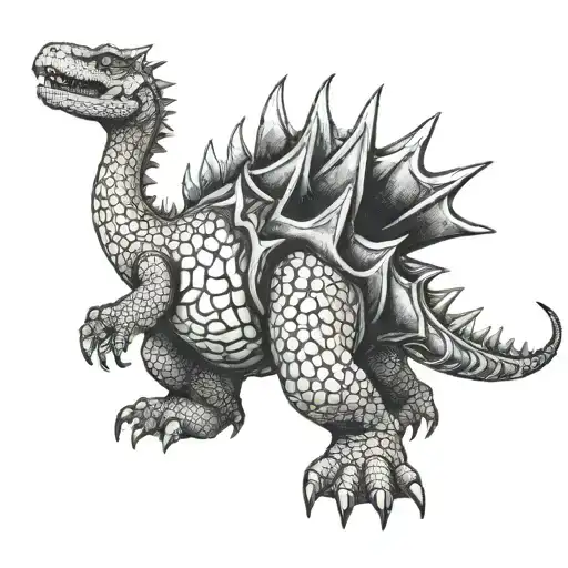 Stegosaur Use Black Ink