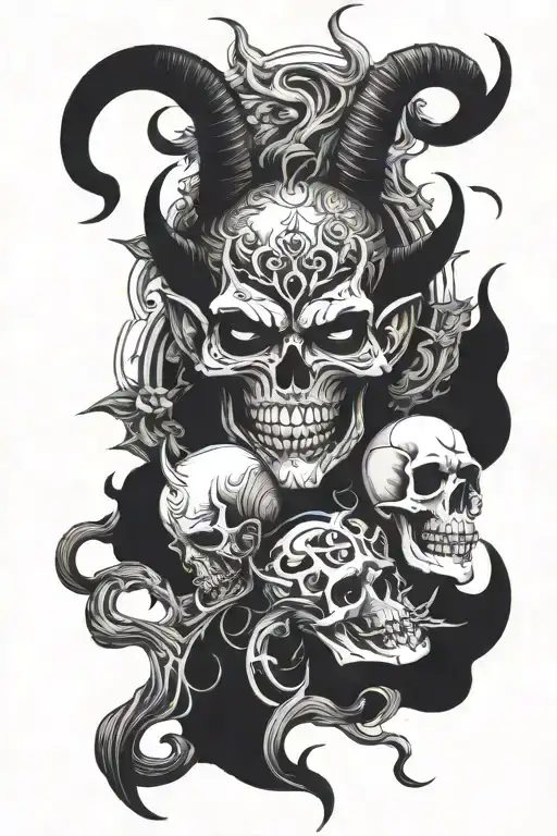 Devil And Skull Inside