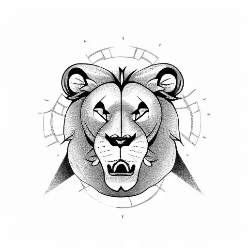 A Roaring Lion Playing A Guitar On A Chessboard