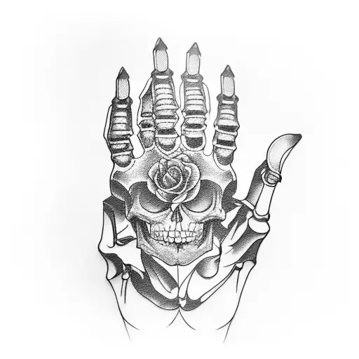 Skeleton Hand Grabbing Hourglass