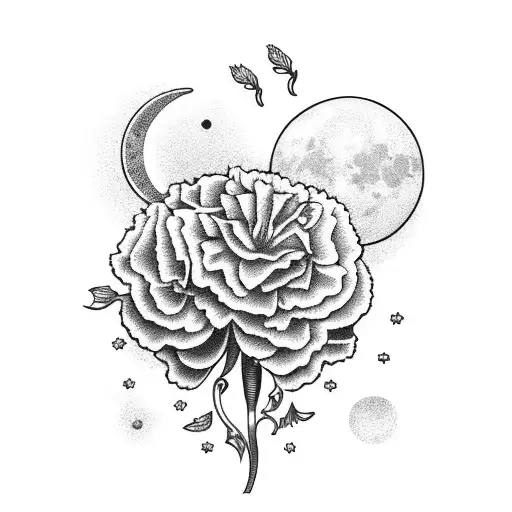 Carnations With A Moon