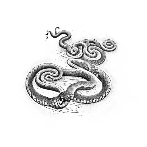 A Snake Coiled Around A Saxophone