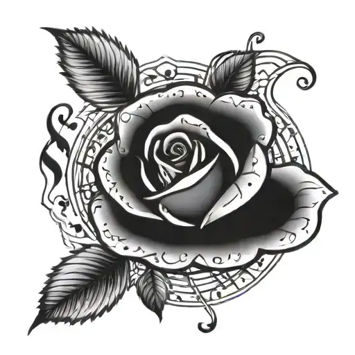 Rose With Musical Notes