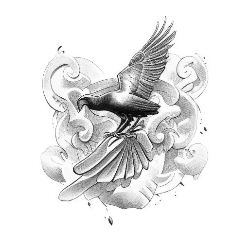 Crow But As A Antique Greek Style