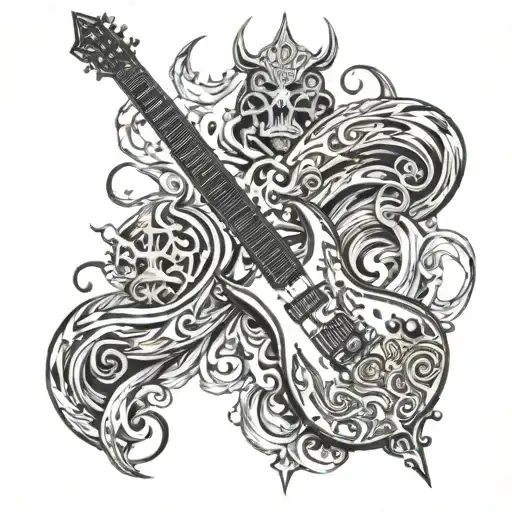 War Guitar Fire Sword