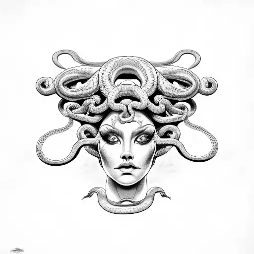 Medusa With Tear-filled Snake Eyes
